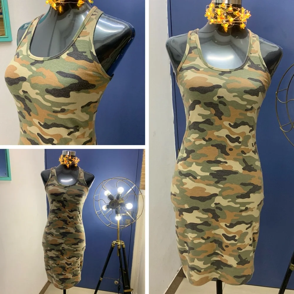 ⚡️ FOREVER 21 Army Print Stretchable Dress - Picture 1 of 10